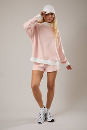 Light Pink Striped Mock Neck