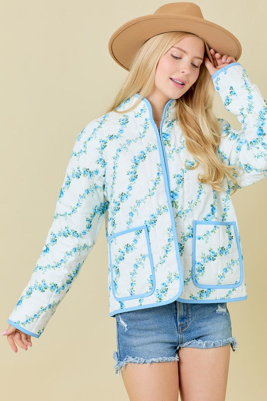 Light Blue Quilted Jacket