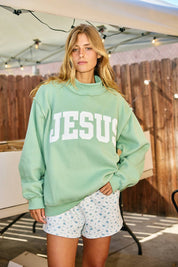 Green Jesus Mockneck