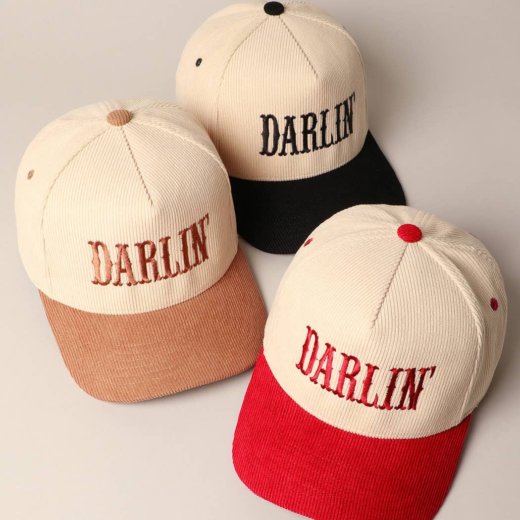 DARLIN' Corduroy Trucker Baseball Cap