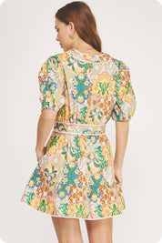 Garden Party Belted Mini Dress