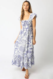 Blue Floral Maxi Dress