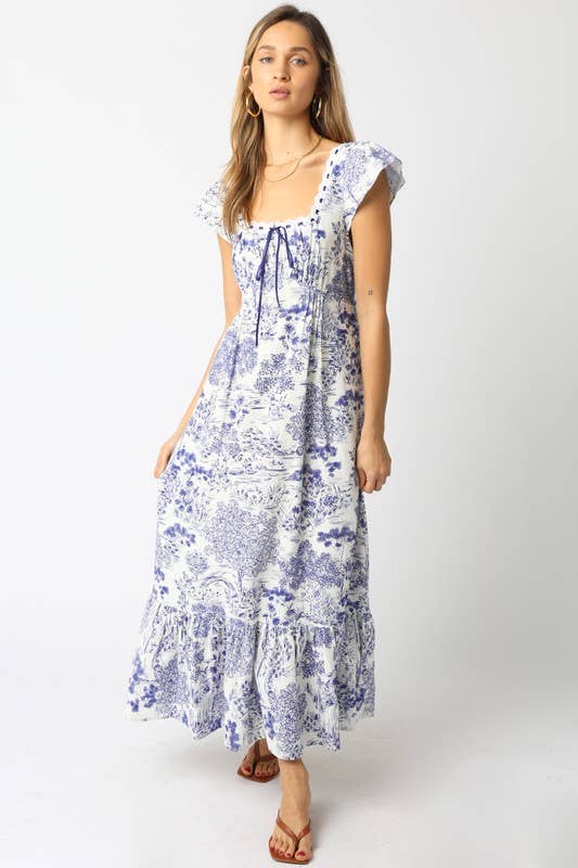 Blue Floral Maxi Dress