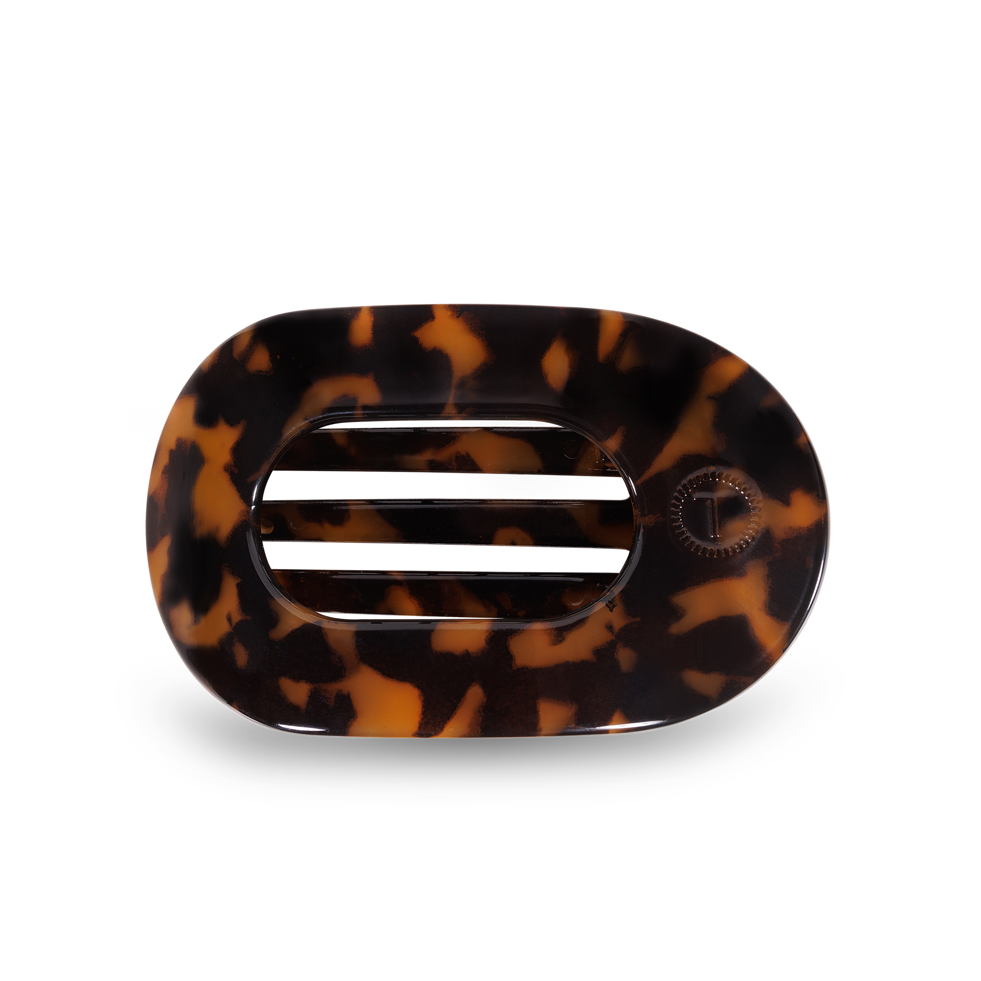 Tortoise Small Round Flat Hair Clip