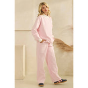 Pink Striped Mockneck