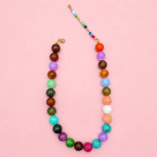 Multicolor Marbled Bead Necklace