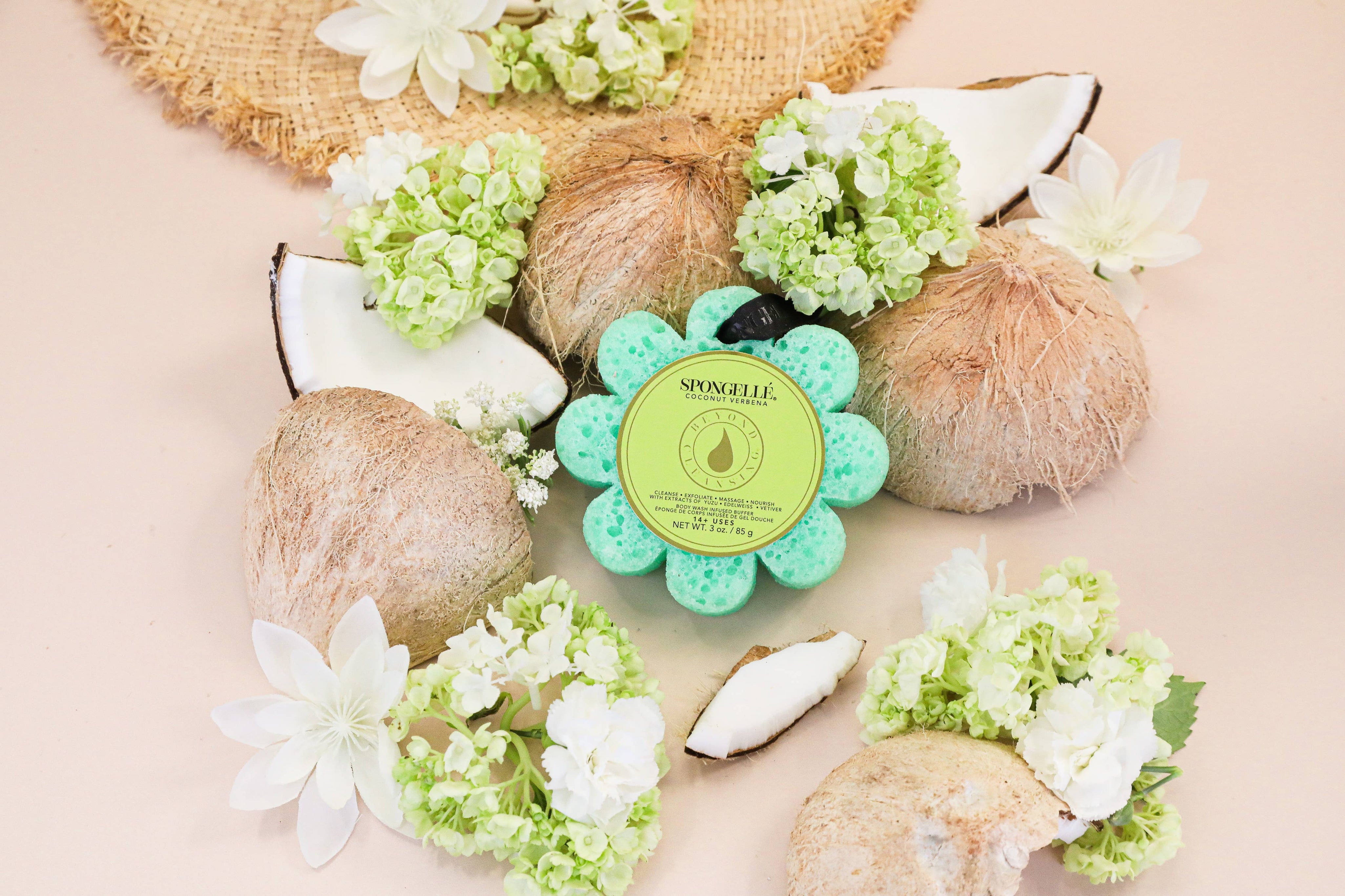Coconut Verbena Wild Flower | Soap Sponge |Green Soap Buffer
