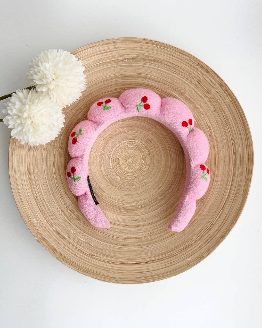 Cherry Spa Headband | Cute Pink Self-Care Terry Headband