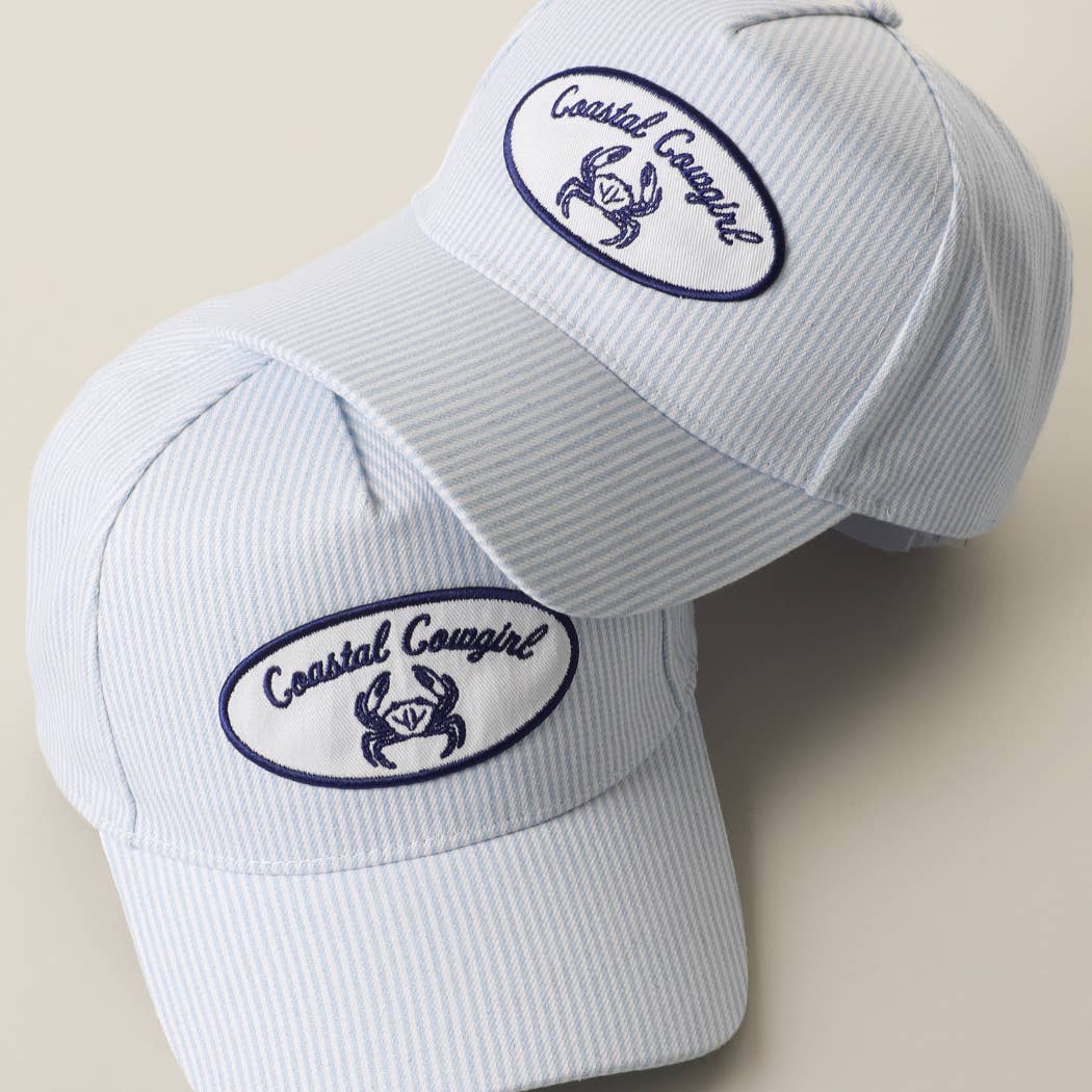 Coastal Cowgirl Crab Patch Seersucker Trucker Hat