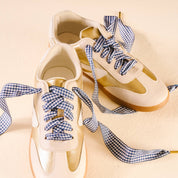 Step It Up Shoelaces-Gingham Navy