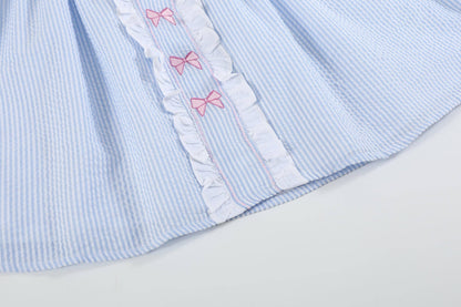 Blue and Pink Bow Ruffle Baby