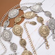 Silver Ornate Oval Western Concho Belt