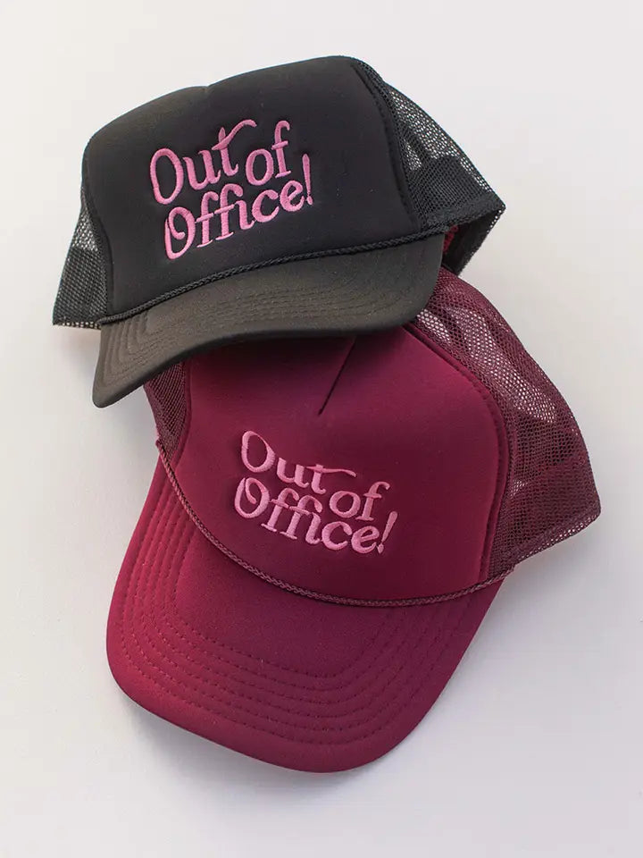 Embroidery Out of Office Trucker Hat Cap