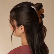 Recycled Plastic Large Arched Clip - Mocha