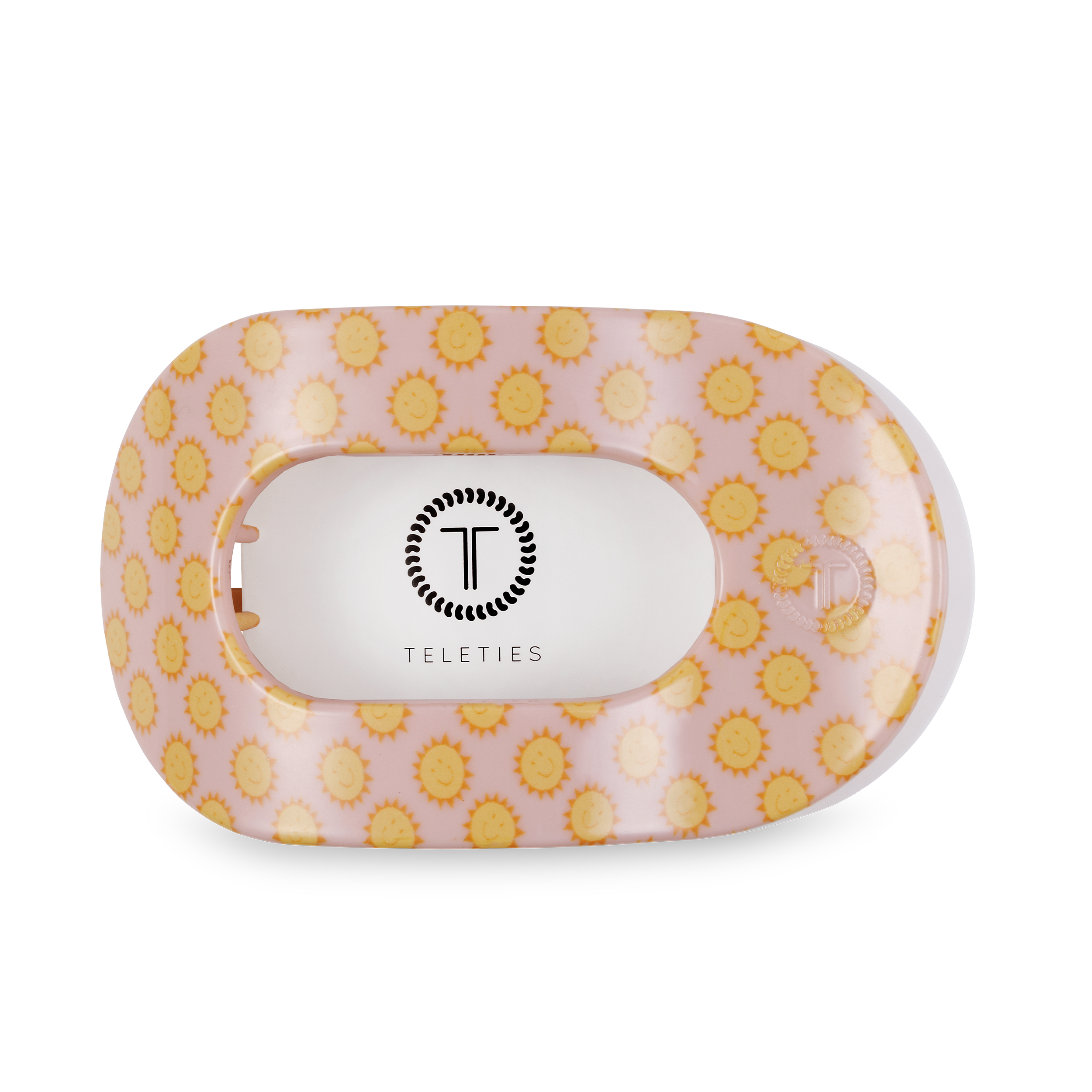 Flat Round Hair Clip | Large | Sunny Days Ahead showing rounded oval shape