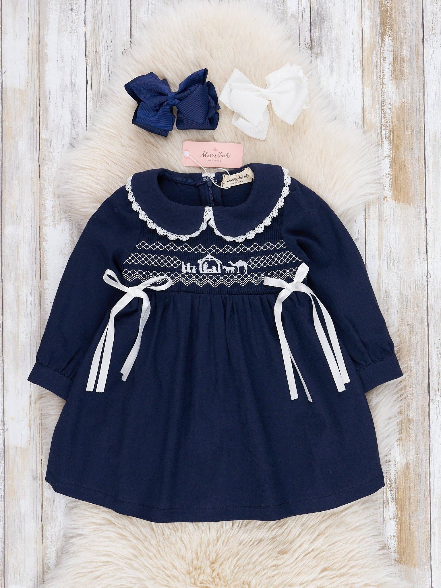 Nativity Scene Smocked Dress