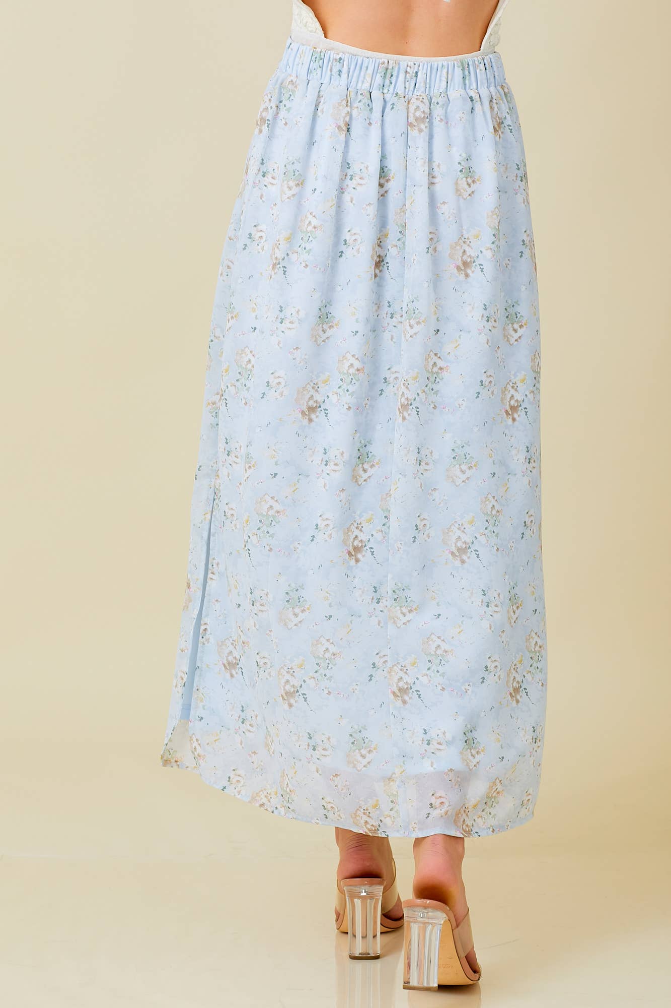 Blue Chiffon Maxi Skirt