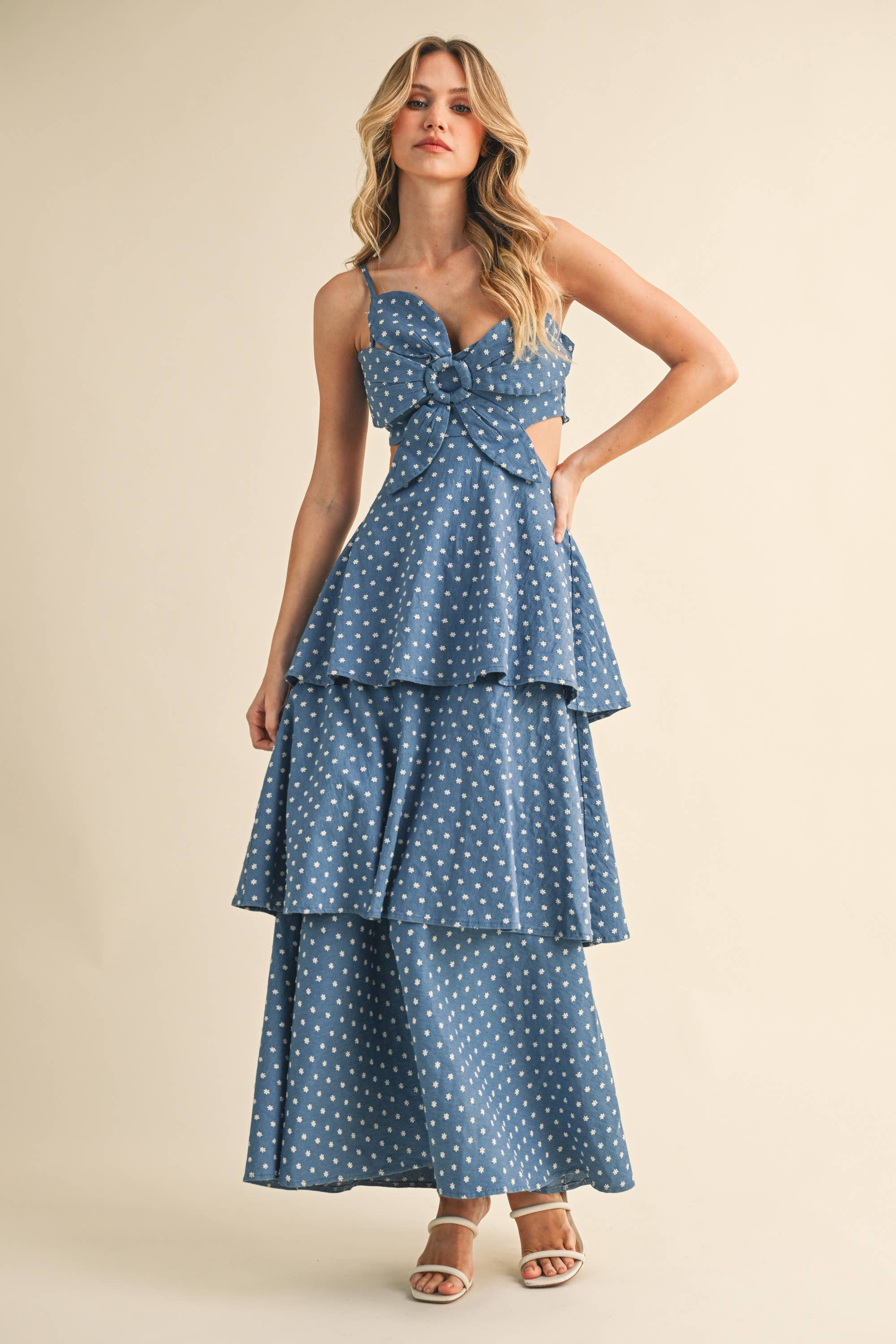 Floral Polka Dot Maxi Dress