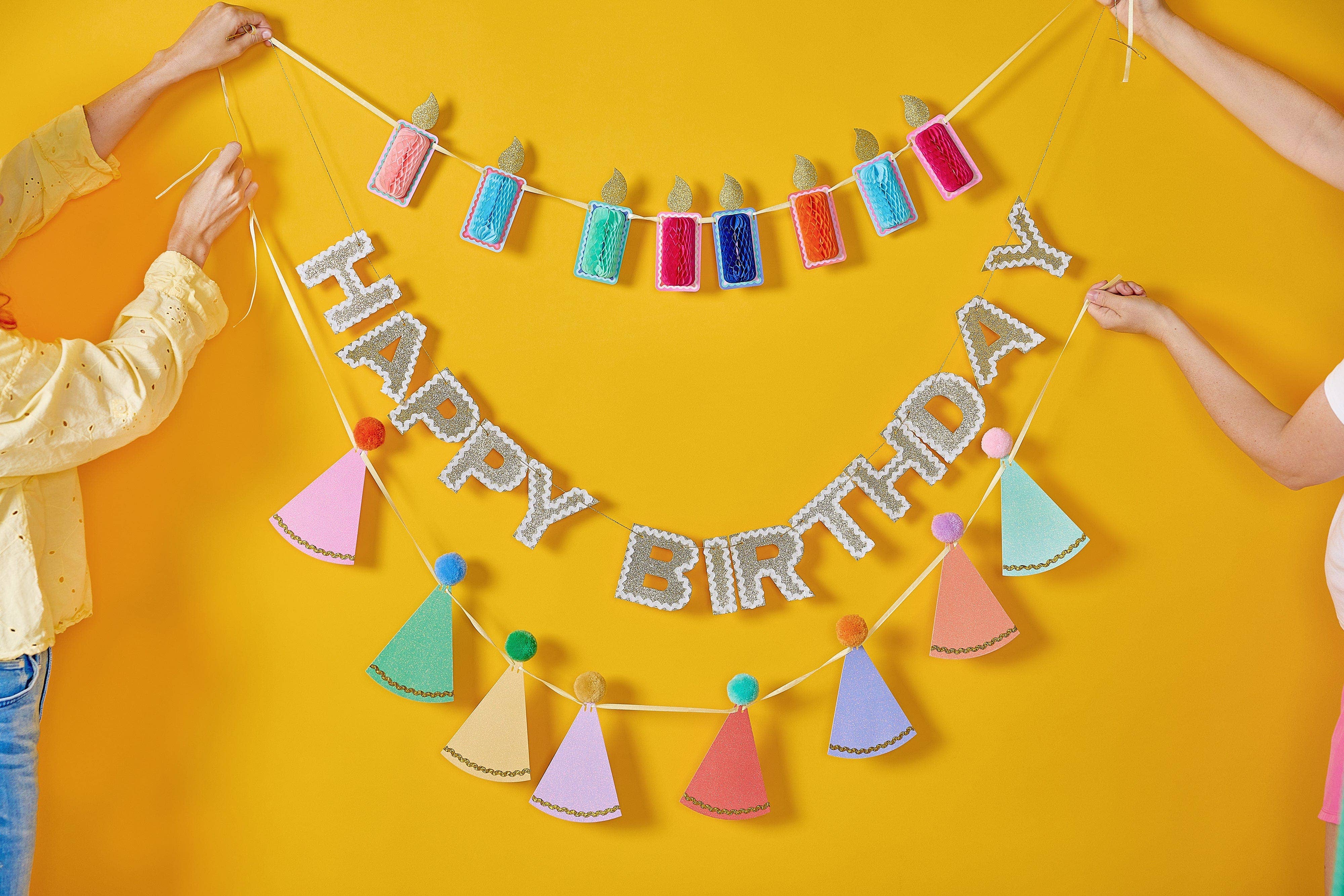 Put On Your Party Hat Reusable Party Garland showing reusable