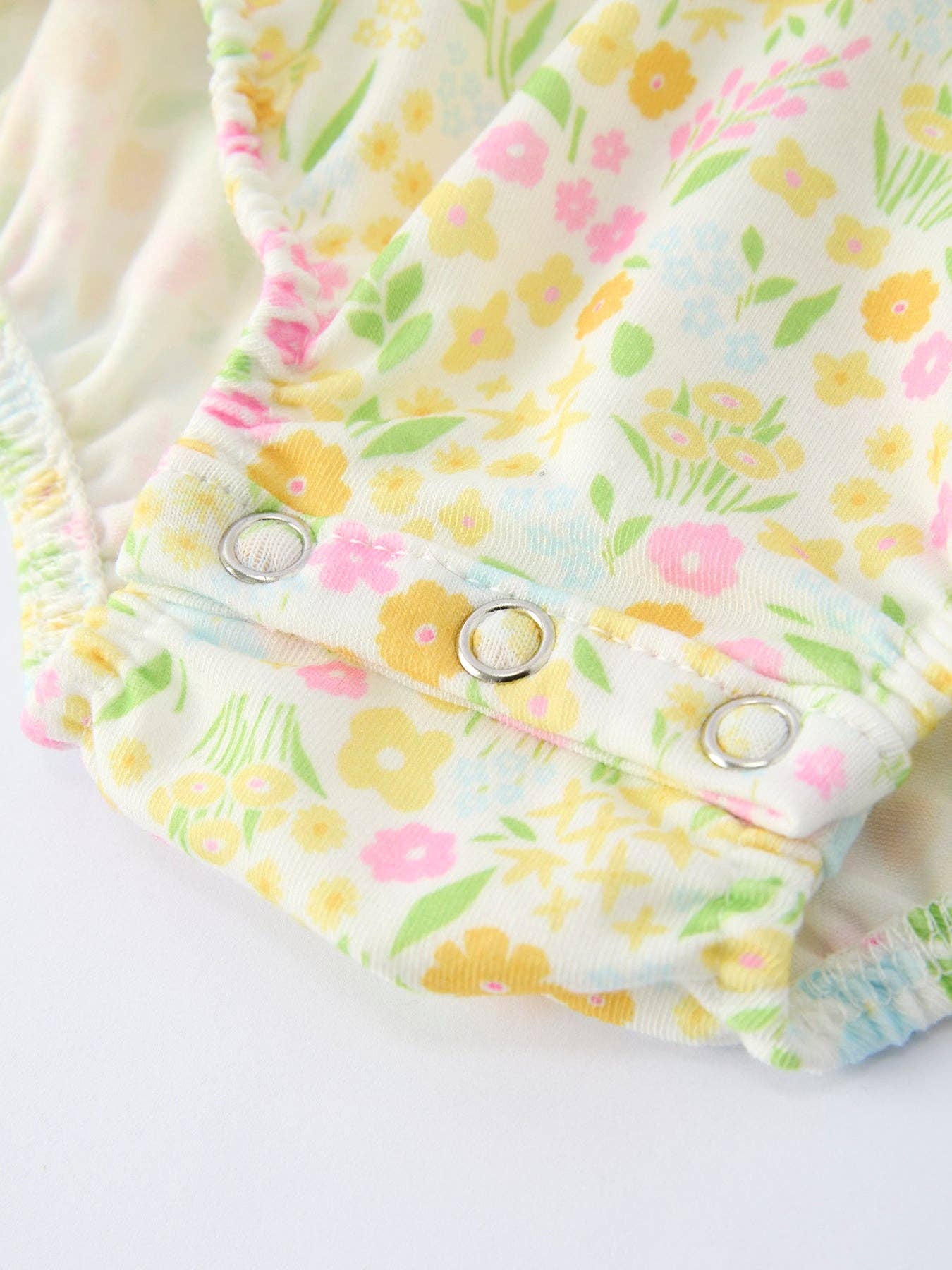 Yellow Spring Floral Smocked Romper