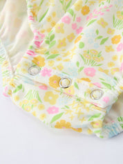 Yellow Spring Floral Smocked Romper