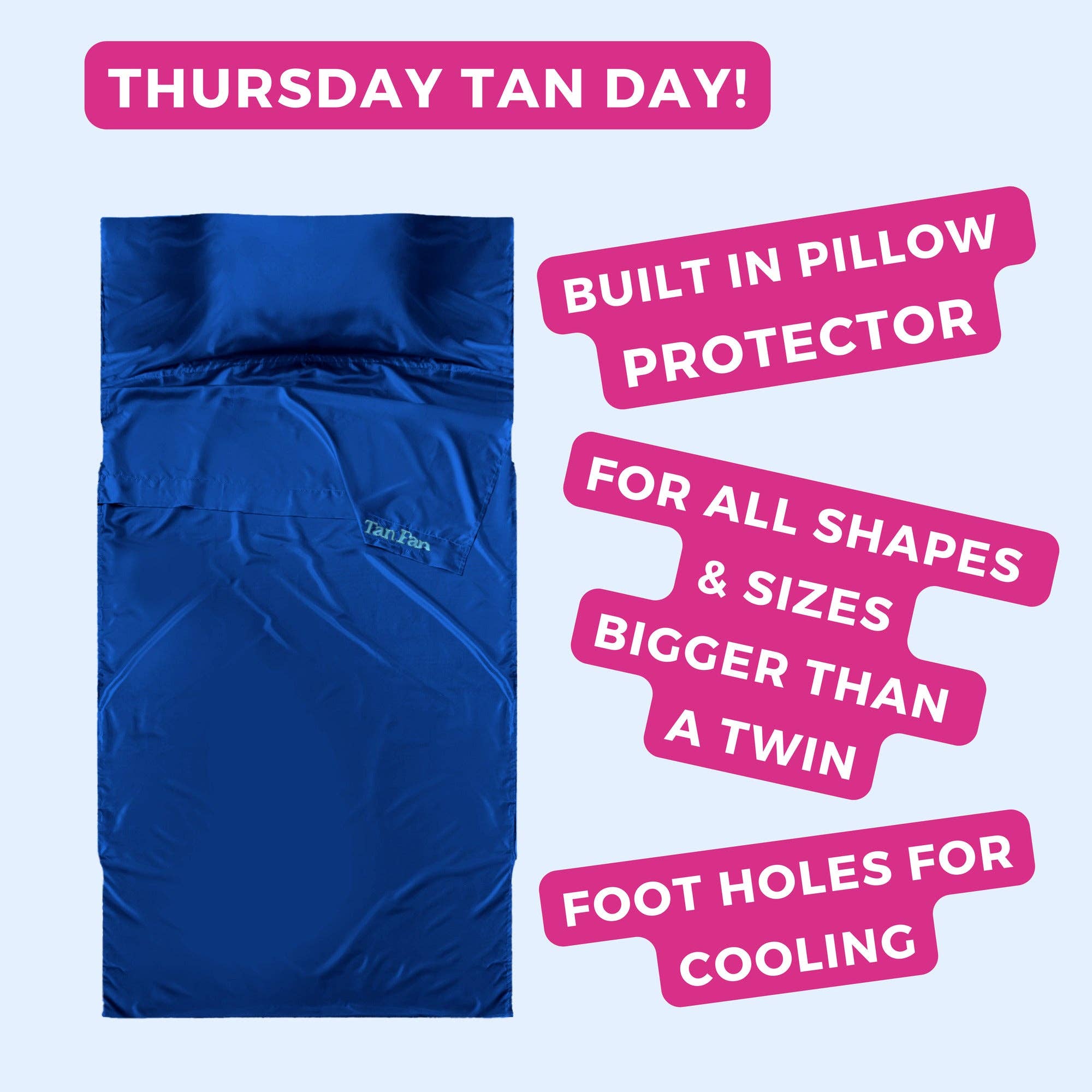 Self Tan Sleep Sac French Navy - 100% Cooling Silky Poly