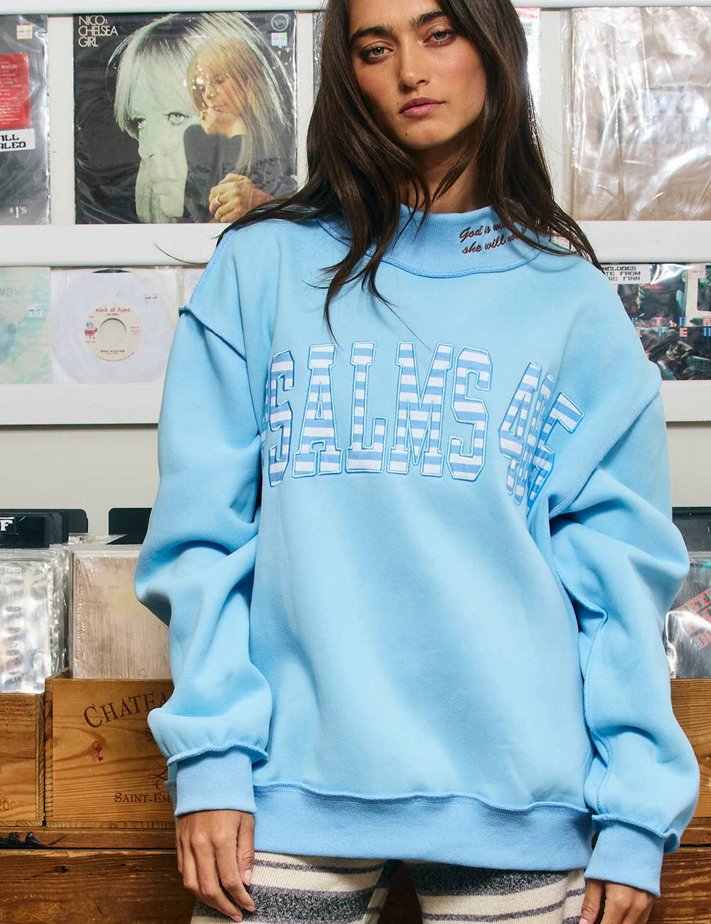 PSALMS 46:5 Double Embroidered MockNeck from Ninety Nine Boutique