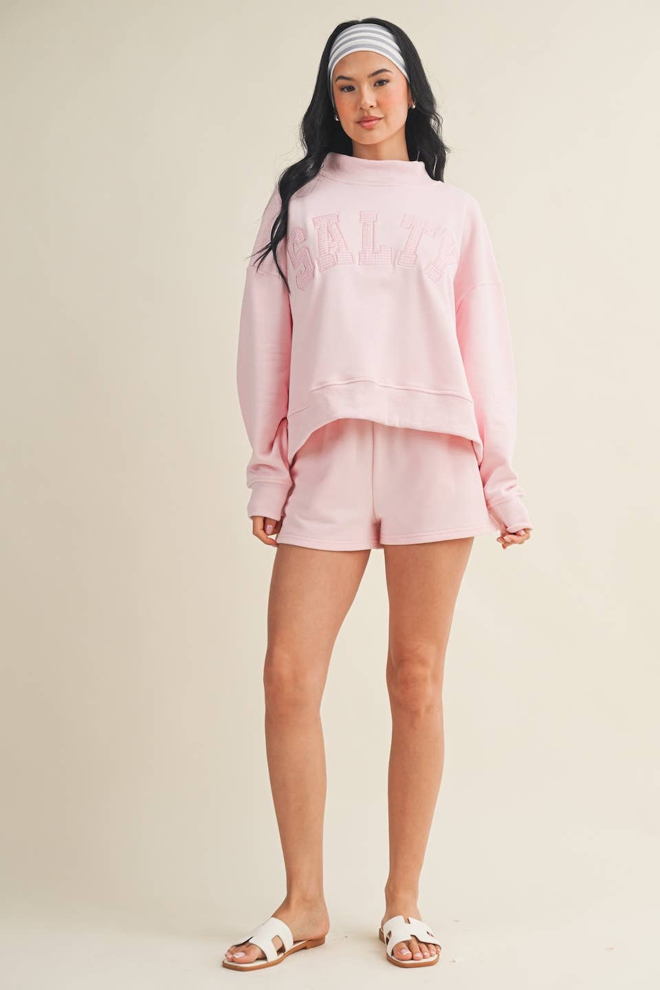 Pink "Salty" Mock Neck