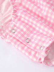 4th of July Plaid Girls Romper
