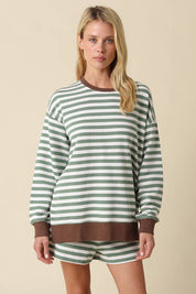 Green Striped Long Sleeve Set