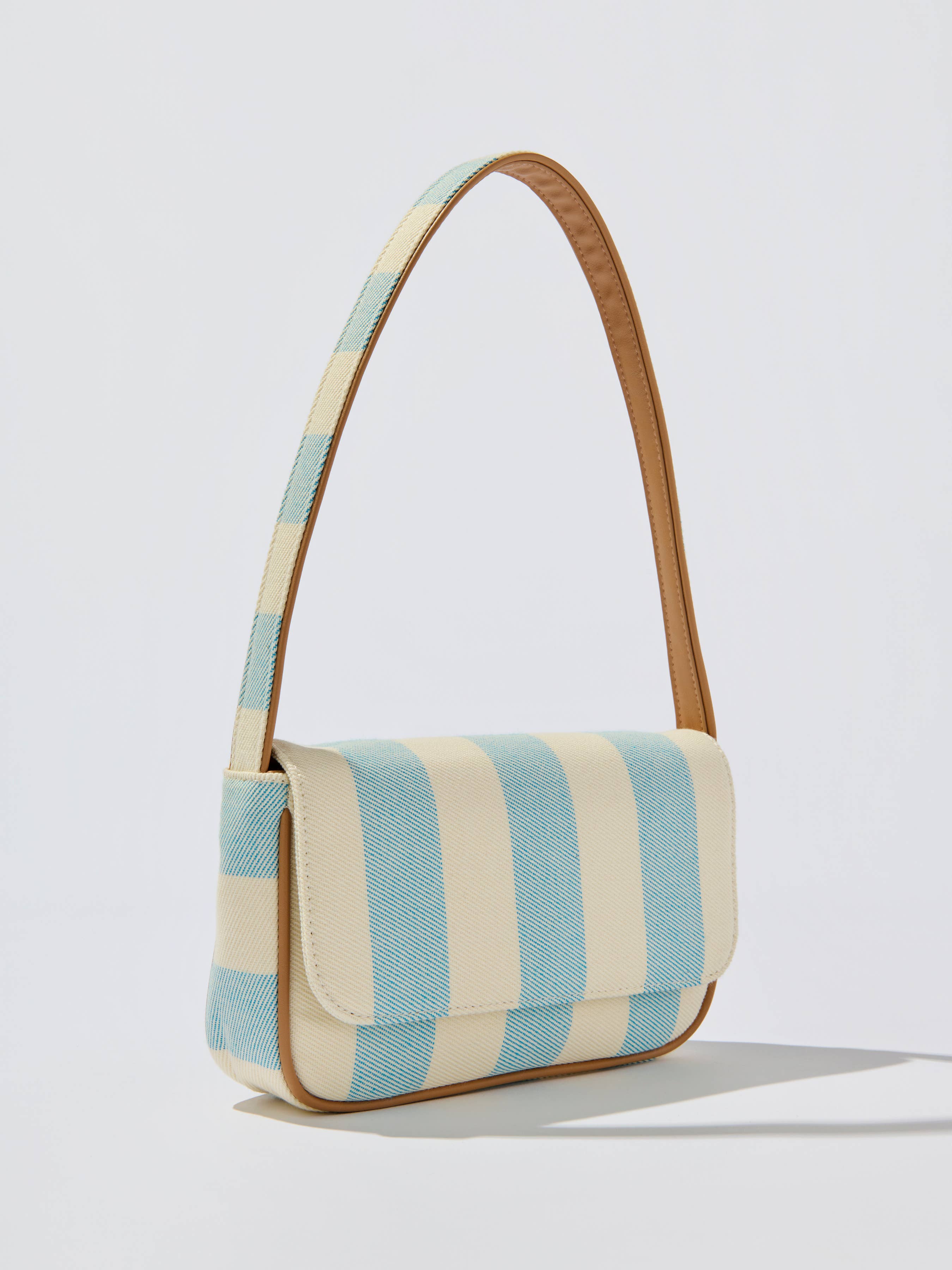 Blue & White Stripe Shoulder Purse