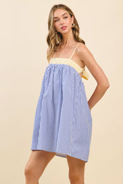 Contrast Striped Relaxed Babydoll Dress