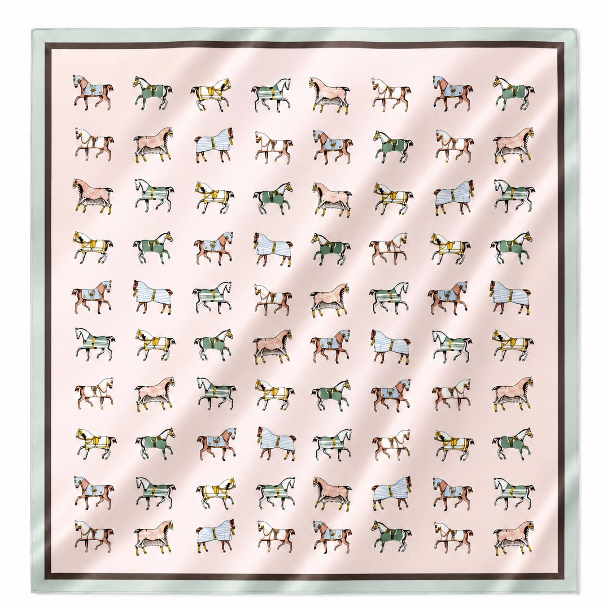 Equestrian Horse Print Satin Scarf