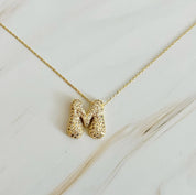 Crystal Bubble Initial Necklace: C at Ninety Nine Boutique, view 20