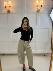 Black Ruched Long Sleeve