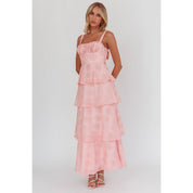 Baby Pink Tiered Maxi Dress