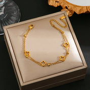 18k Stainless Steel Clover Tarnish Free Bracelet