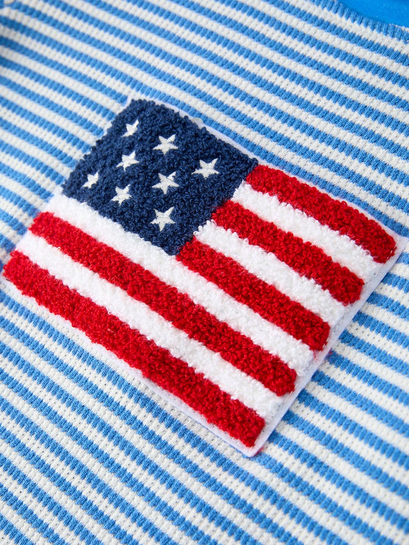 4th of July Flag Chenille Baby Boy Romper