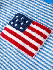 4th of July Flag Chenille Baby Boy Romper