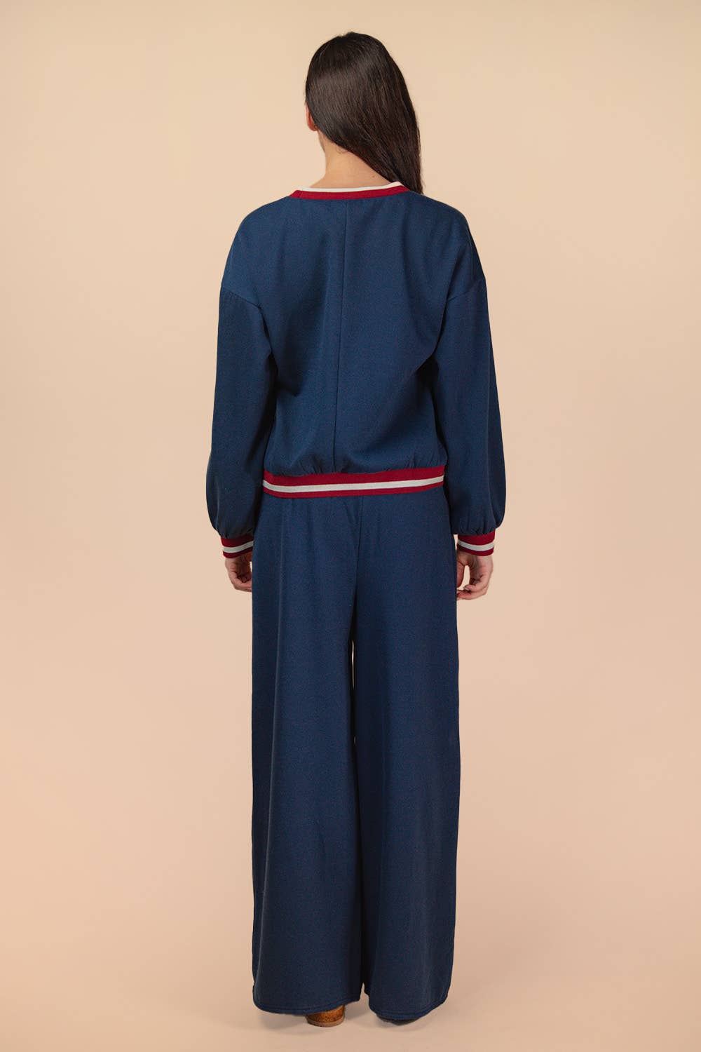 Navy Color Band Detail Comfy Set