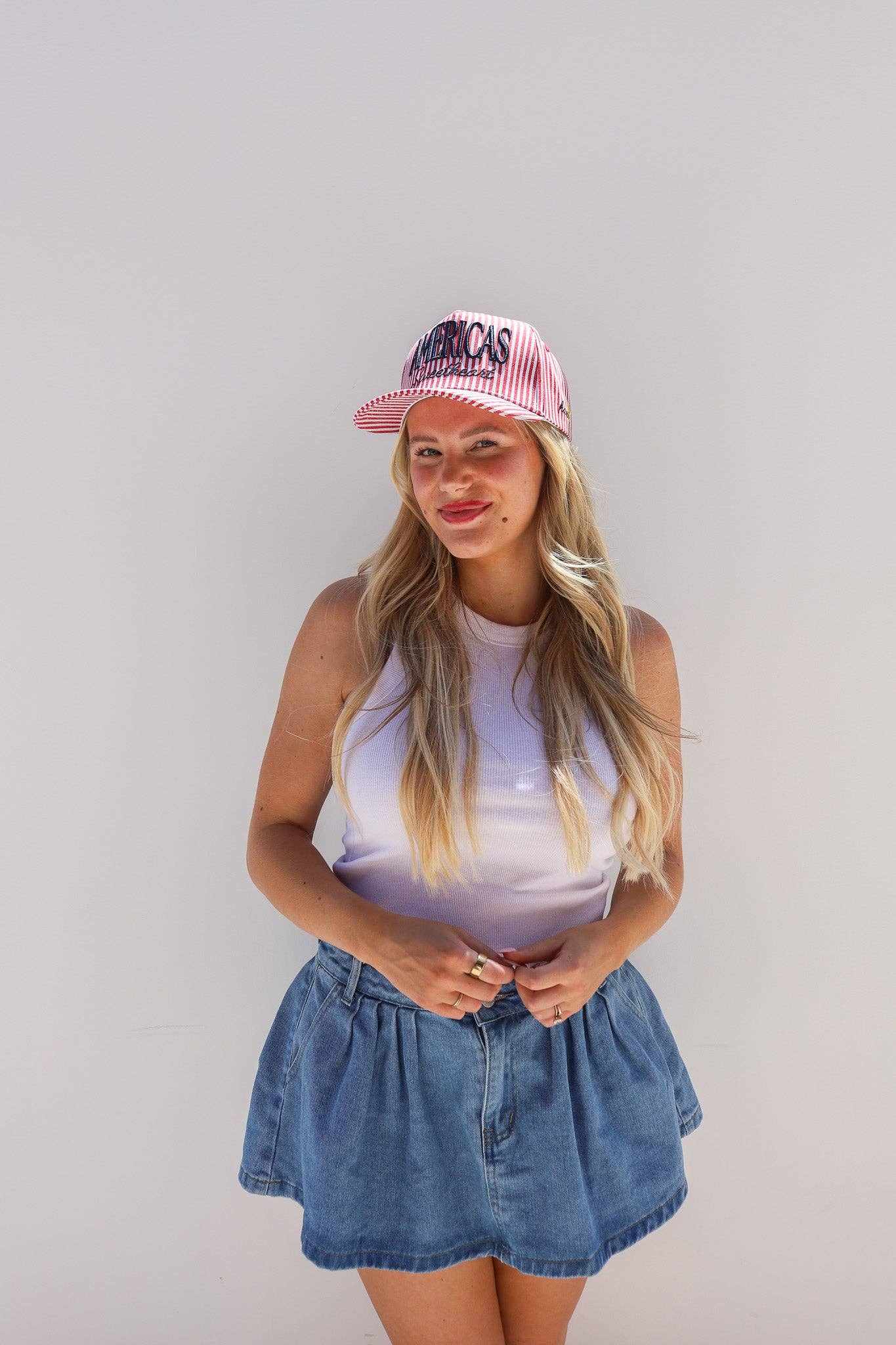 America’s Sweetheart Striped Trucker Hat