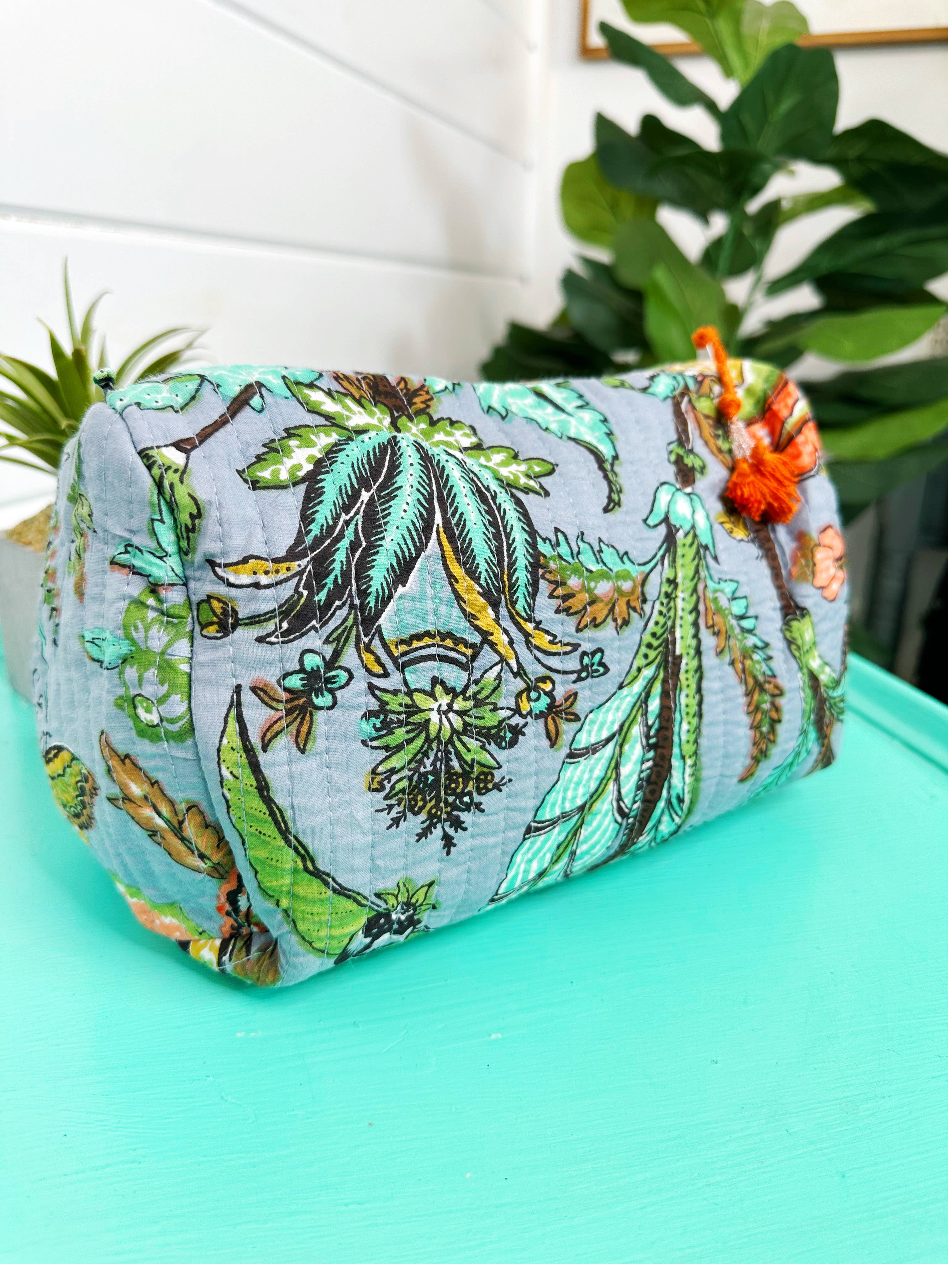 Botanical Quilted Makeup Bag