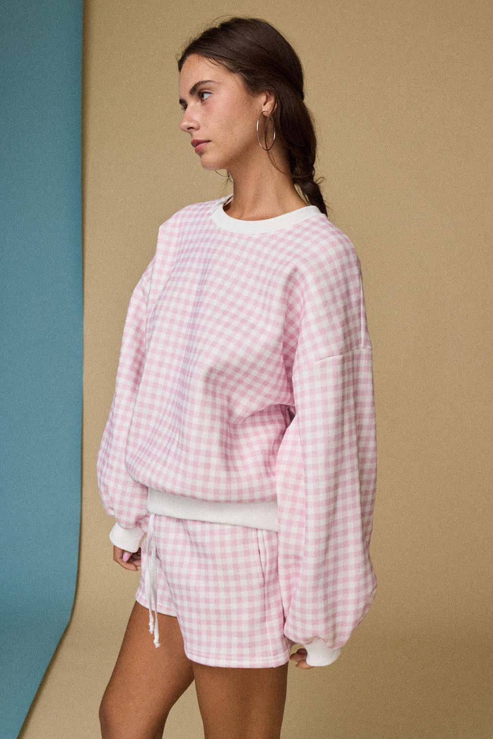 Pink Gingham Lounge Set