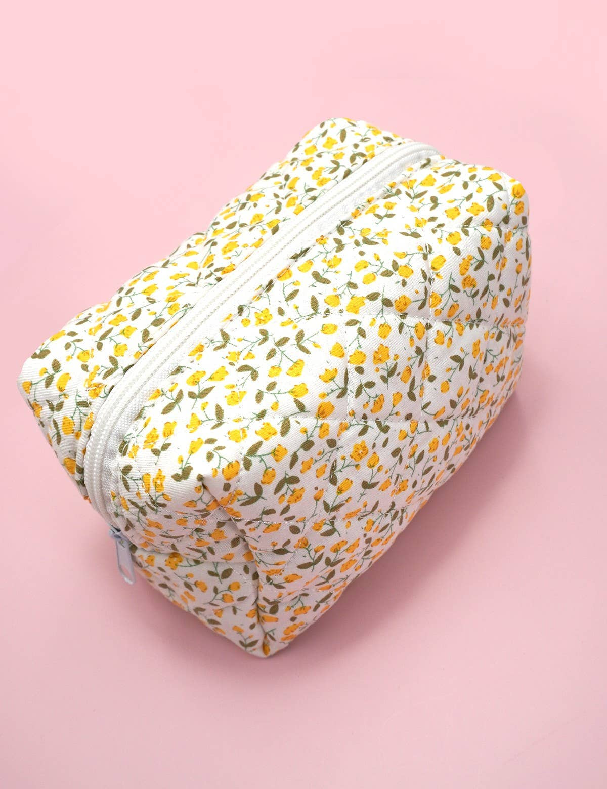 DITSY QUILTED COTTON FLORAL COSMETIC POUCH BAG | 40P557
