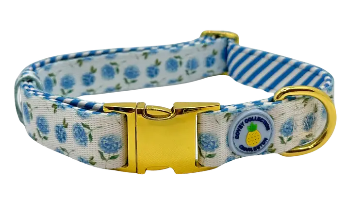 Blue Hydrangea Dog Collar