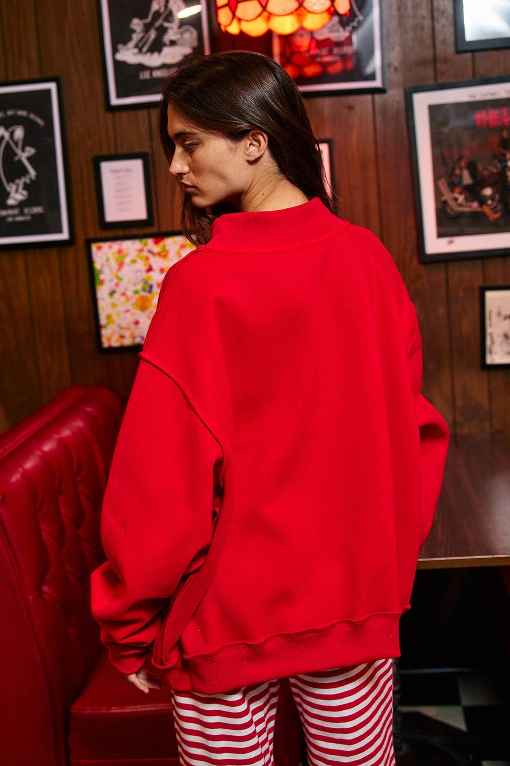 Red Gingham Jesus Mockneck