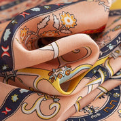 Pink Floral Summer Satin Square Scarf from Ninety Nine Boutique