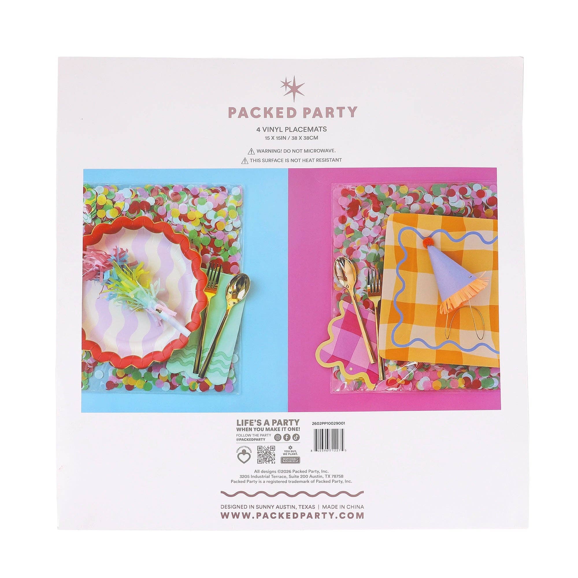 Confetti-filled Reusable Placemats (15" / 4 ct) — view 13
