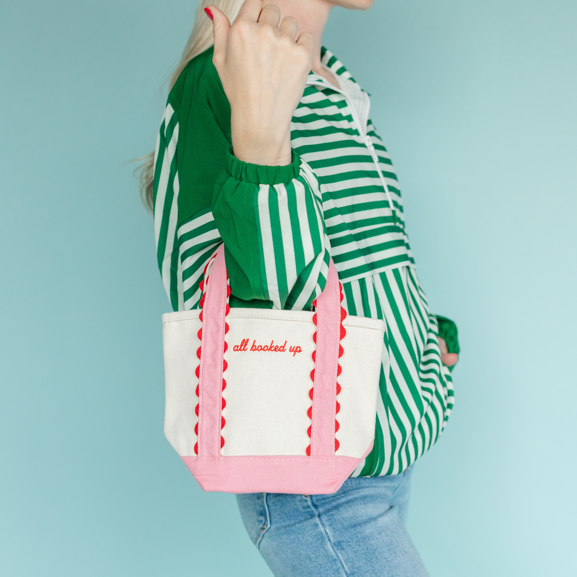 Pink All Booked Up Mini Boat Tote at Ninety Nine Boutique, view 2