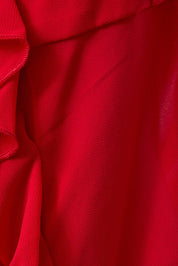 Red Ruffle Detail Top